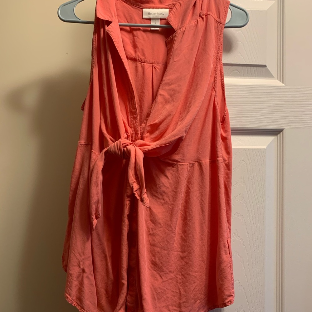 MATERNITY*Coral Sleeveless Blouse